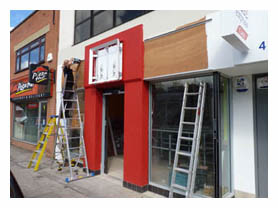 Outside KFC Gravesend nearing completion