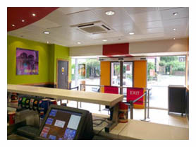Newly air-conditioned customer servery at KFC Gravesend.