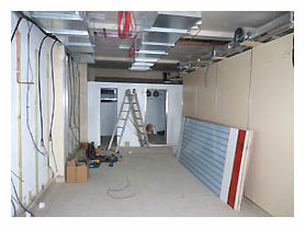 Installing the new refrigeration cold rooms.