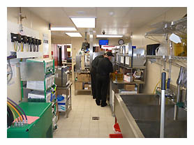 Mitsubishi Electric air-conditioned kitchen area.